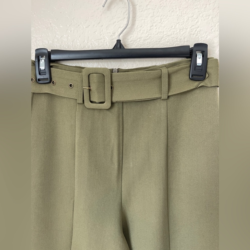 BIN#19 - IVORY ROSE Women’s Small Belted Dress Pants in Olive - Picture 5 of 7